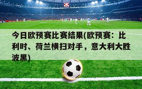 今日欧预赛比赛结果(欧预赛：比利时、荷兰横扫对手，意大利大胜波黑)