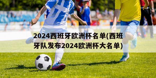 2024西班牙欧洲杯名单(西班牙队发布2024欧洲杯大名单)